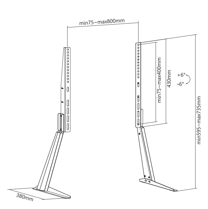 DQ Wall-Support Atalo Noir - Meuble TV de table