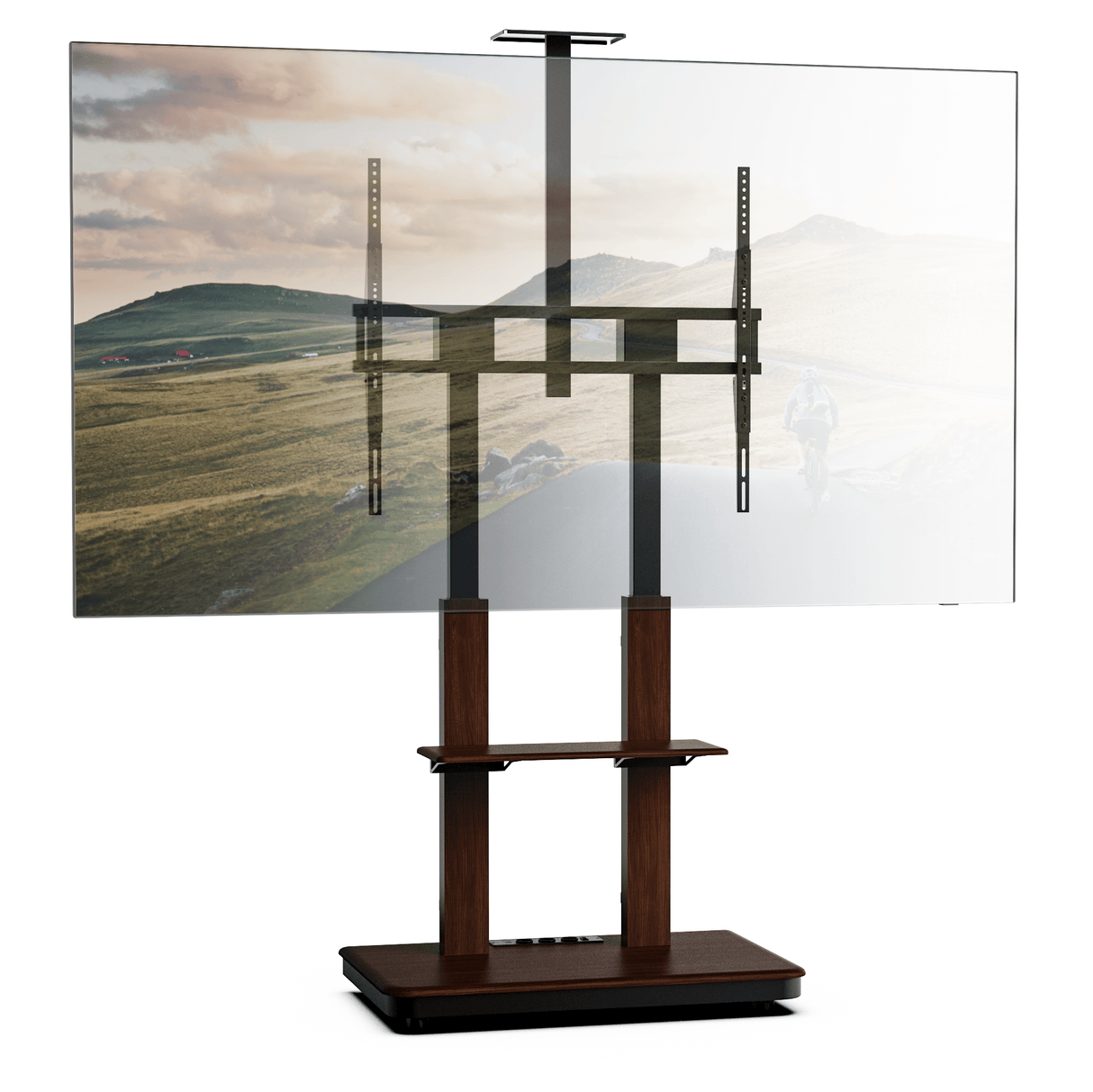 XTRARM Duolite noir/noyer Mobile – Meuble TV électrique sur pied