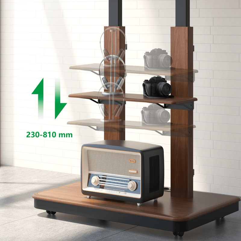 XTRARM Duolite noir/noyer Mobile – Meuble TV électrique sur pied