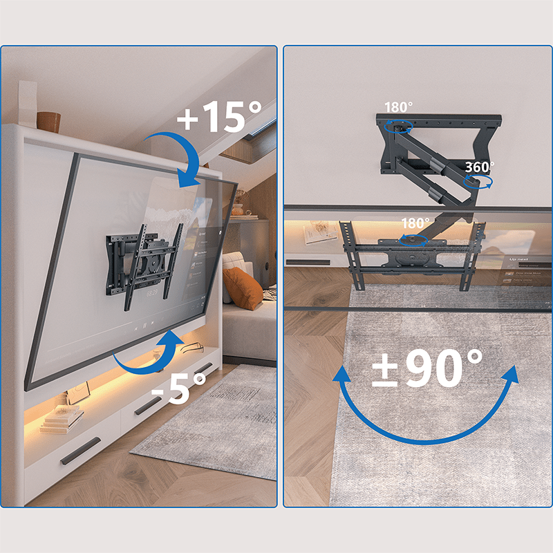 DQ Support Mural Hercules 2.0 80 cm Flex - Support TV Mural Noir