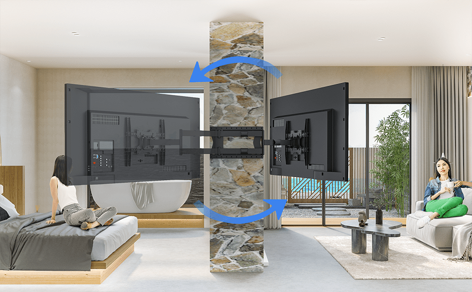 DQ Support Mural Hercules 2.0 80 cm Flex - Support TV Mural Noir