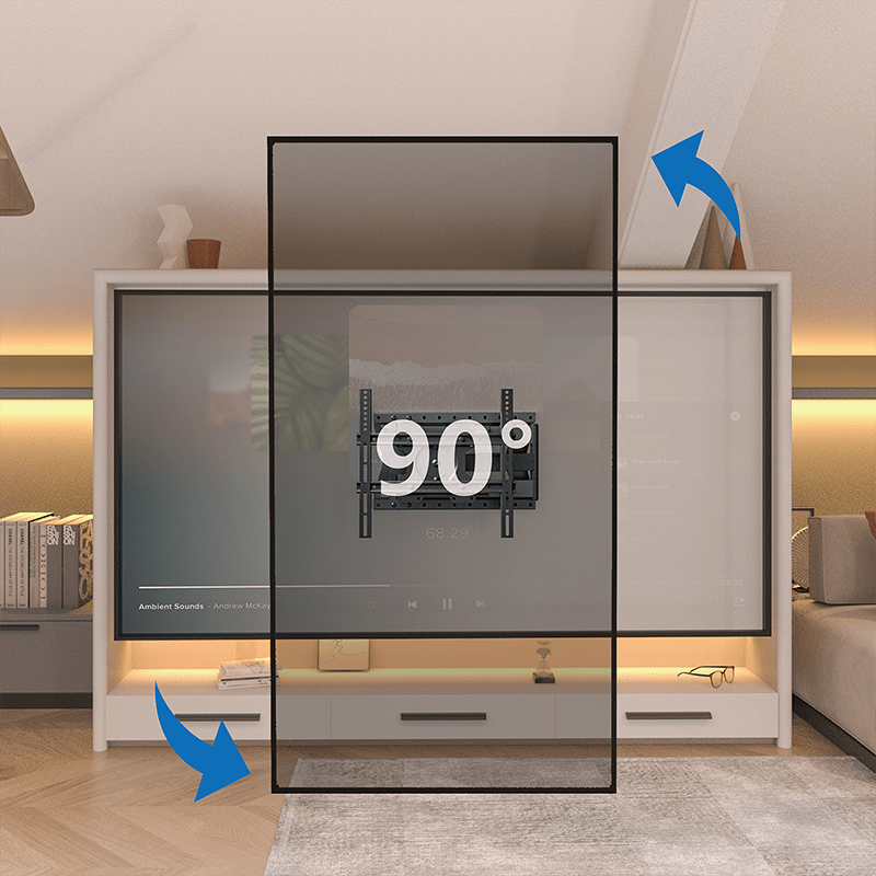 DQ Support Mural Hercules 2.0 80 cm Flex - Support TV Mural Noir