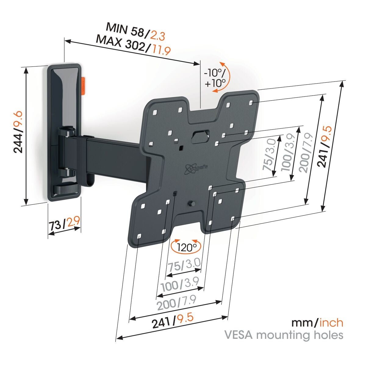 Vogel's TVM 3225 FULL MOTION S SUPPORT MURAL