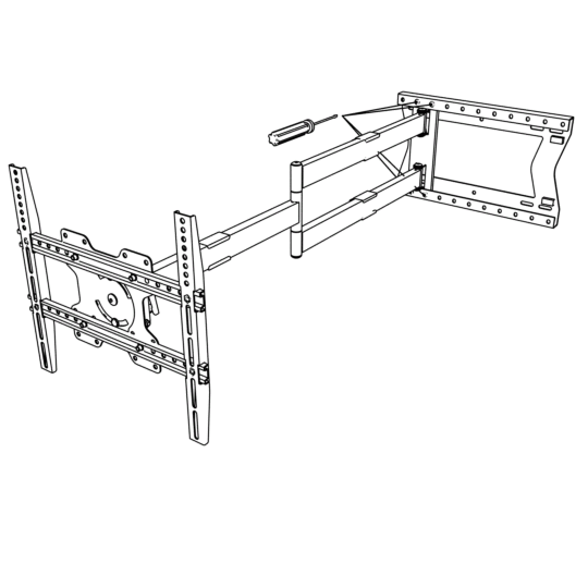 XTRARM 2e Kansje Ferrom 120 cm Rotate 400 TV noir