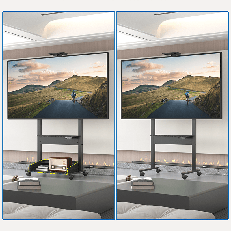 DQ Wall-Support Zelos noir Mobile – Meuble TV électrique sur pied