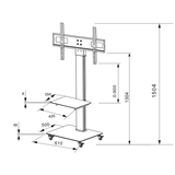 DQ Wall-Support Adrian 2 Móvil - Soporte TV de suelo Gris