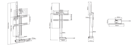 DQ Wall-Support Ares 1000 L - Ascensor TV electrico