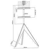 XTRARM Argo Trípod - Soporte TV de suelo Negro