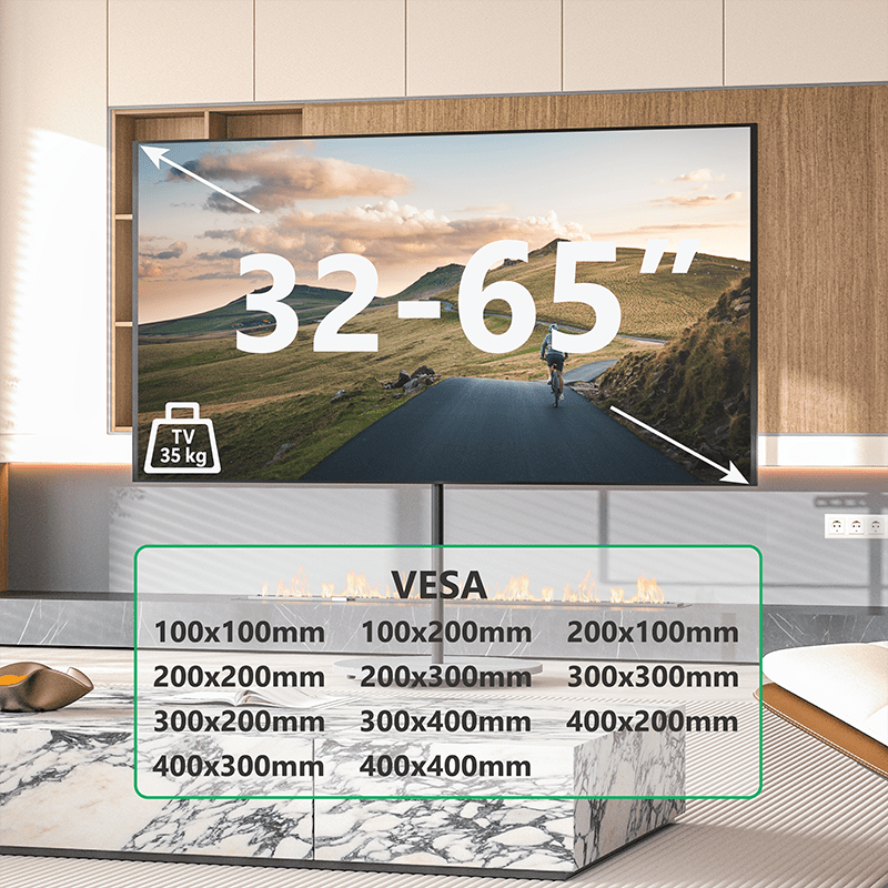 XTRARM Arius Impresión - Soporte TV de suelo Madera Gris