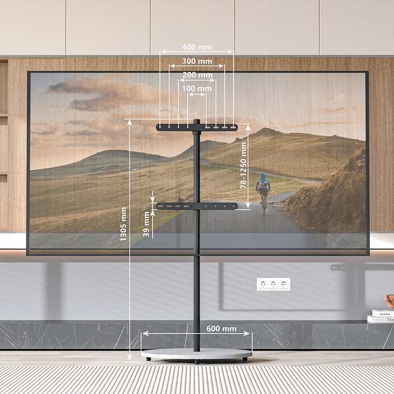 XTRARM Arius Impresión - Soporte TV de suelo Madera Gris