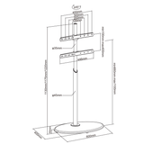 XTRARM Arius Meuble TV sur Pied Ovale Noir