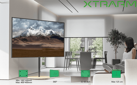 XTRARM Arius - Soporte TV de suelo Madera Maciza