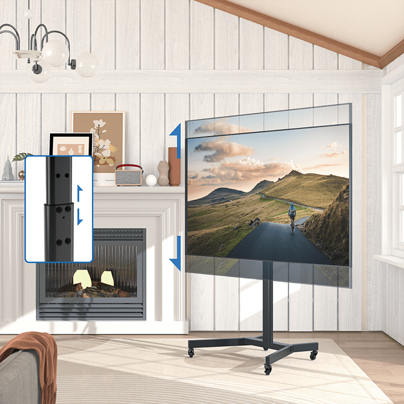 DQ Wall-Support Artem Móvil Negro – Soporte Tv de suelo