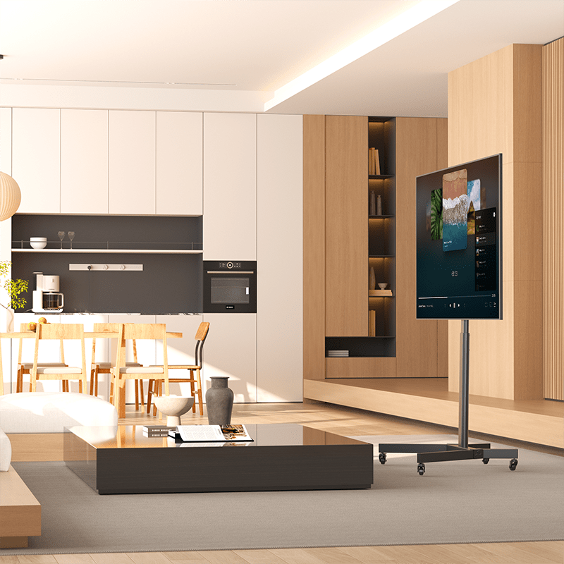 DQ Wall-Support Artem Móvil Negro – Soporte Tv de suelo