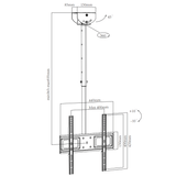 XTRARM Avis 56.5 - 93.5 cm - Soporte TV de techo Negro