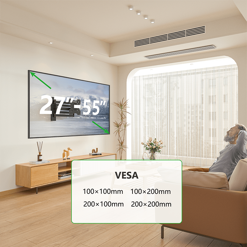 XTRARM Axis XL 108,5 cm Negro - Soporte de TV giratorio e inclinable