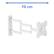 XTRARM Axis XL 70 cm Blanc - Meuble TV pivotant et inclinable