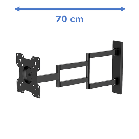 XTRARM Axis XL 70 cm Noir - Meuble TV pivotant et inclinable