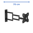 XTRARM Axis XL 70 cm Noir - Meuble TV pivotant et inclinable