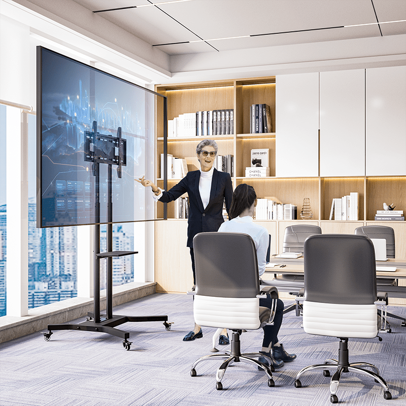 DQ Wall-Support Cato negro Móvil – Soporte Tv de pie