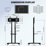 DQ Wall-Support Cato negro Móvil – Soporte Tv de pie