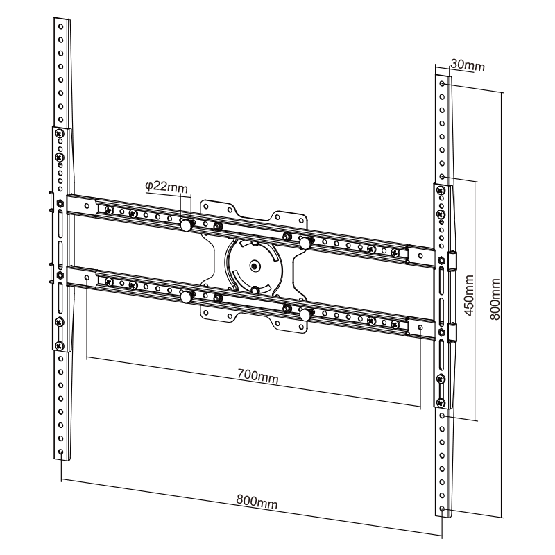 XTRARM Conjunto de extensión VESA 800x800 para la serie Cratos
