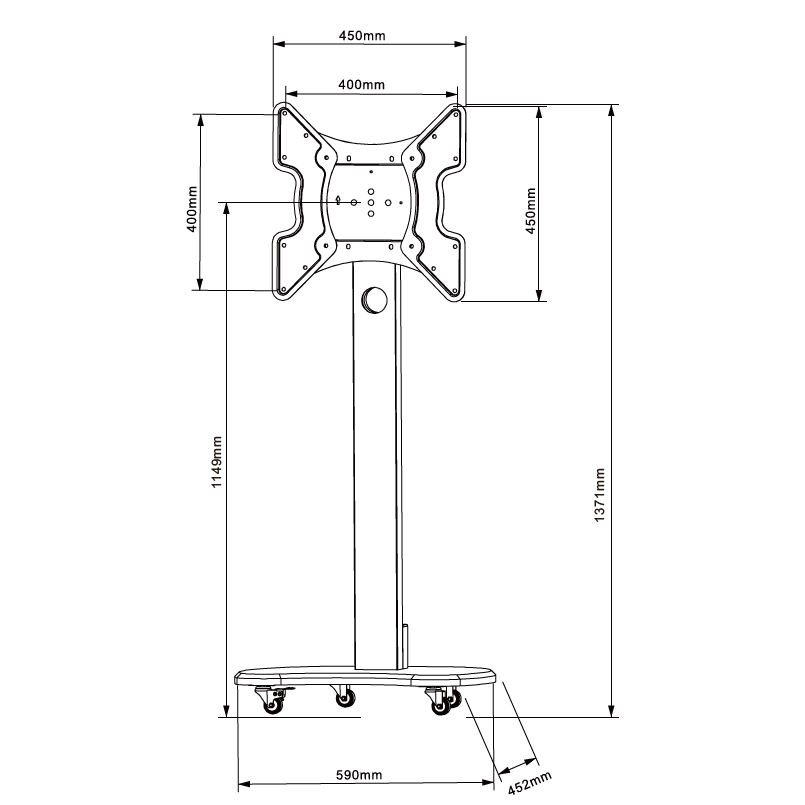 XTRARM Cosmo Negro Móvil – Soporte Tv de pie
