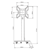 XTRARM Cosmo Negro Móvil – Soporte Tv de pie