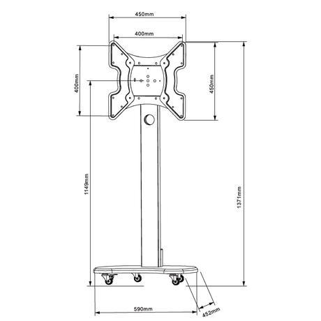 XTRARM Cosmo Negro Móvil – Soporte Tv de pie