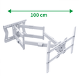XTRARM Cratos 100 cm double Rotation VESA 600 - Support mural TV Blanc