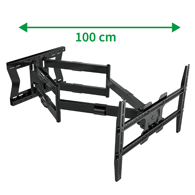 XTRARM Cratos 100 cm doble Rotate VESA 600 TV - Soporte TV de pared Negro