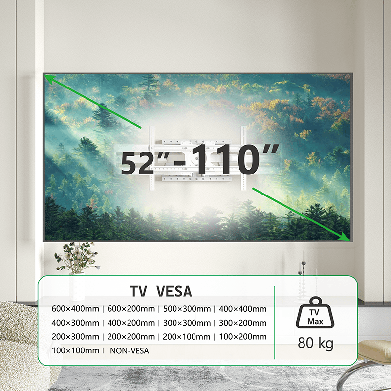 XTRARM Cratos 120 cm doble Rotate VESA 600 - Soporte TV de pared Blanco