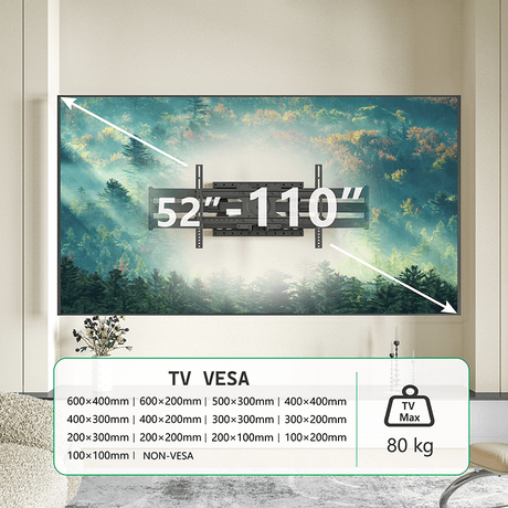 XTRARM Cratos 120 cm doble Rotate VESA 600 TV - Soporte TV de pared Negro