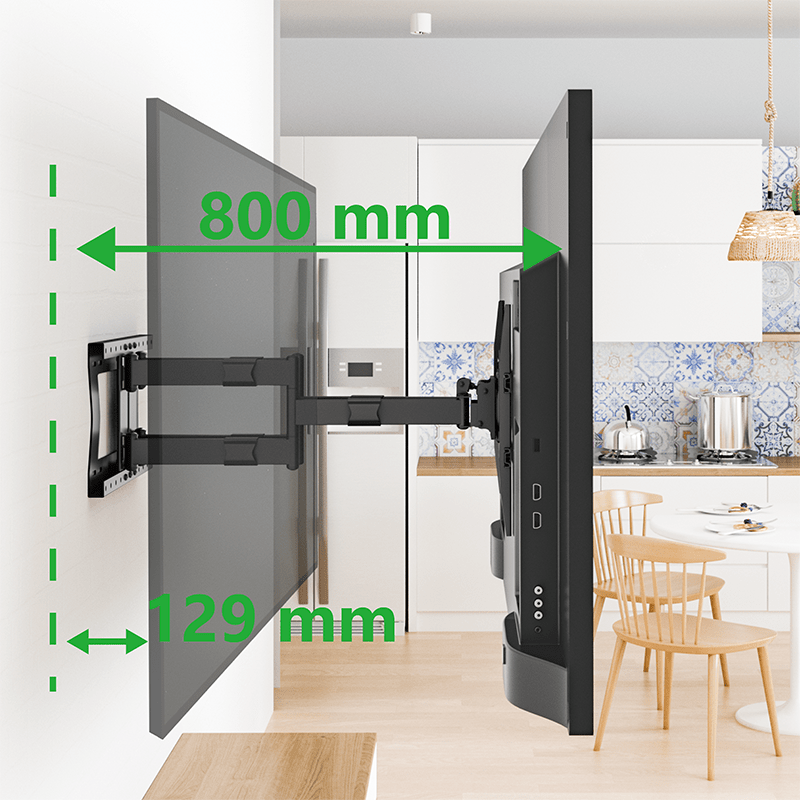XTRARM Cratos 80 cm doble Rotate VESA 600 - Soporte TV de pared Negro