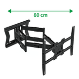 XTRARM Cratos 80 cm doble Rotate VESA 600 - Soporte TV de pared Negro