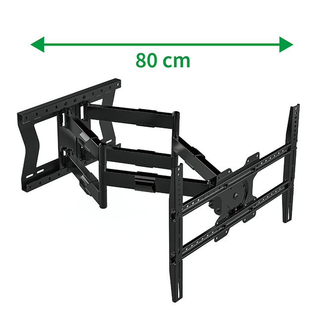 XTRARM Cratos 80 cm doble Rotate VESA 600 - Soporte TV de pared Negro