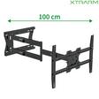 XTRARM Crius 100 cm Rotate VESA 600 - Soporte TV de pared Negro