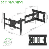 XTRARM Crius 100 cm Rotate VESA 600 - Soporte TV de pared Negro