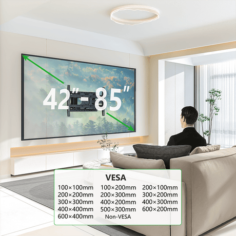 XTRARM Crius 100 cm Rotate VESA 600 - Soporte TV de pared Negro