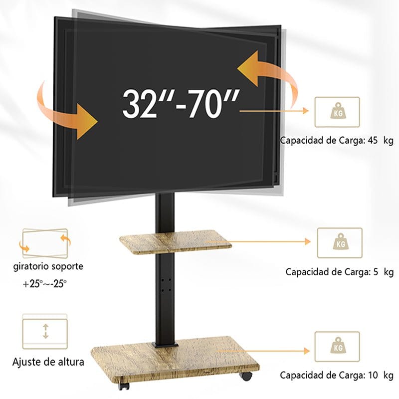 XTRARM Delphos Cereza Móvil – Soporte Tv de pie