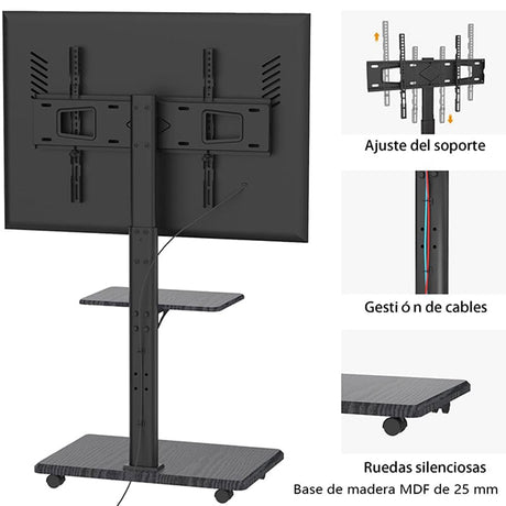 XTRARM Delphos Negro Móvil – Soporte Tv de pie