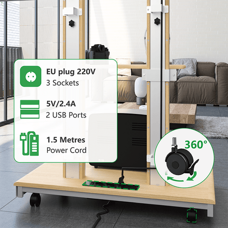 XTRARM Duolite blanco/haya – Soporte Tv de pie Manual
