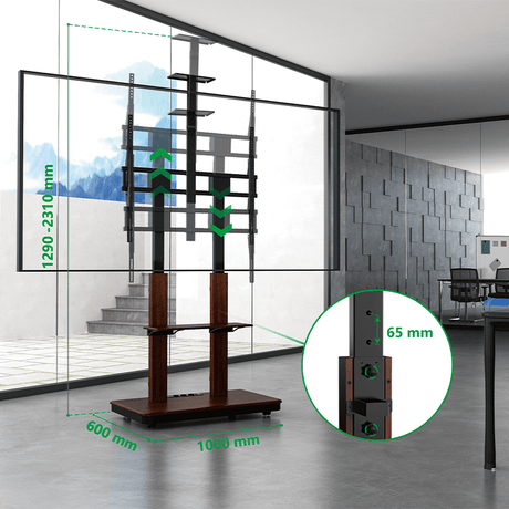 XTRARM Duolite negro/nogal – Soporte Tv de pie Manual