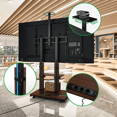 XTRARM Duolite negro/nogal – Soporte Tv de pie Manual