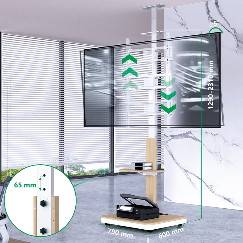 XTRARM Elite blanco/haya – Soporte Tv de pie Manual