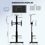 XTRARM Elite negro Móvil – Soporte Tv de pie eléctrico