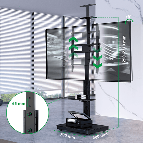 XTRARM Elite negro Móvil – Soporte Tv de pie Manual