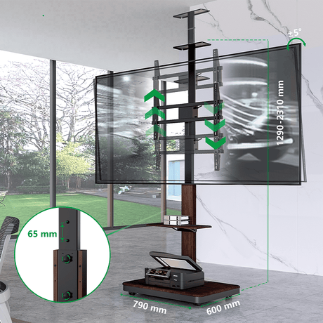 XTRARM Elite negro/nogal – Soporte Tv de pie Manual