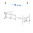 XTRARM Ferrom 120 cm Rotate VESA 400 - Support mural TV blanc