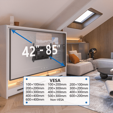 DQ Wall-Support Hercules 2.0 100 cm Flex VESA 600 - Soporte TV de pared Negro